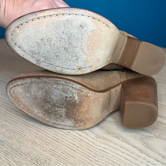 Rag & Bone Margot Suede Leather Ankle Boot Zip Up Stacked Block Heel Tan US 10 - Picture 8 of 10